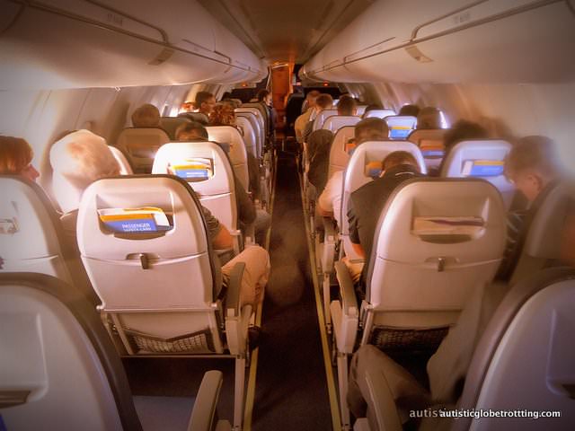 Tips for Flying with Autism on CRJ -700 Planes aisle