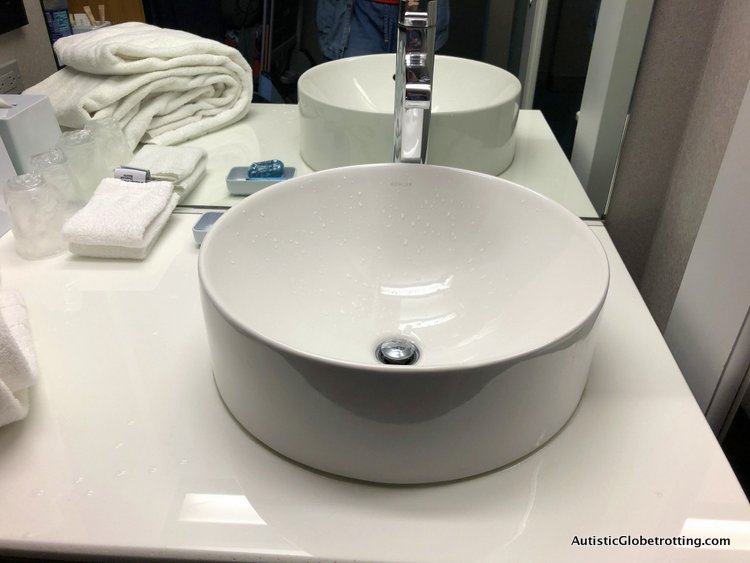 Family Fun Stay at the Aloft San Francisco Airport the sink was a modern bowl