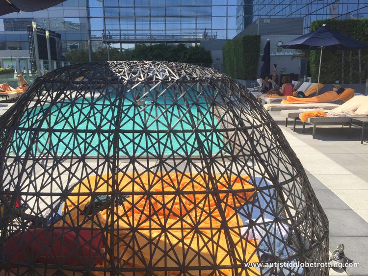 Family Stay at the JW Marriot Downtown LA cage