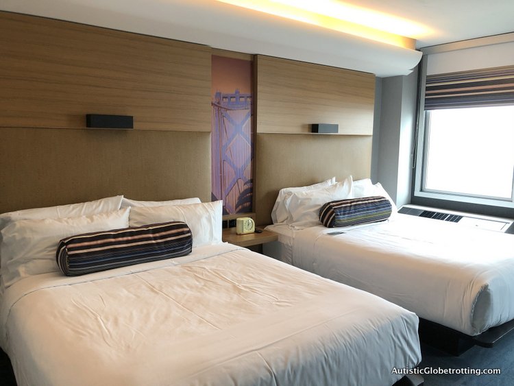 Family Fun Stay at the Aloft San Francisco Airport the two beds in the room