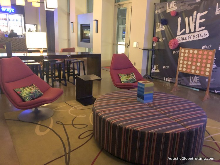 Family Fun Stay at the Aloft San Francisco Airport lobby decor