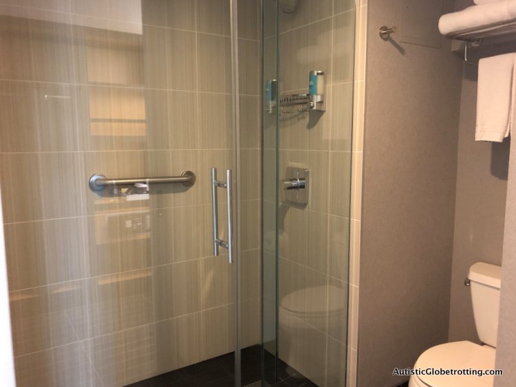Family Fun Stay at the Aloft San Francisco Airport the shower enclosure