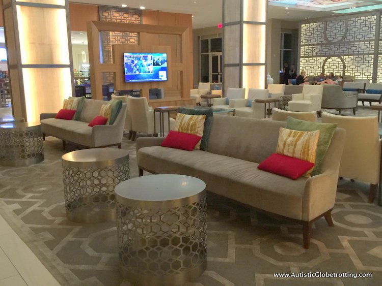 Family Stay at the Hilton Bonnet Creek Orlando sofas