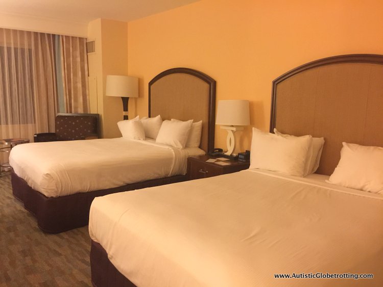 Family Stay at the Hilton Bonnet Creek Orlando beds