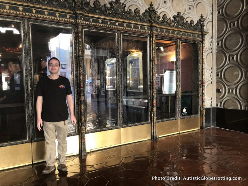 Visiting Hollywood's iconic El Capitan Theatre with Kids entrance