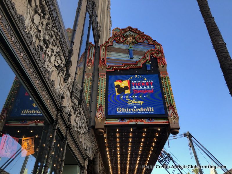 Visiting Hollywood's iconic El Capitan Theatre with Kids sign