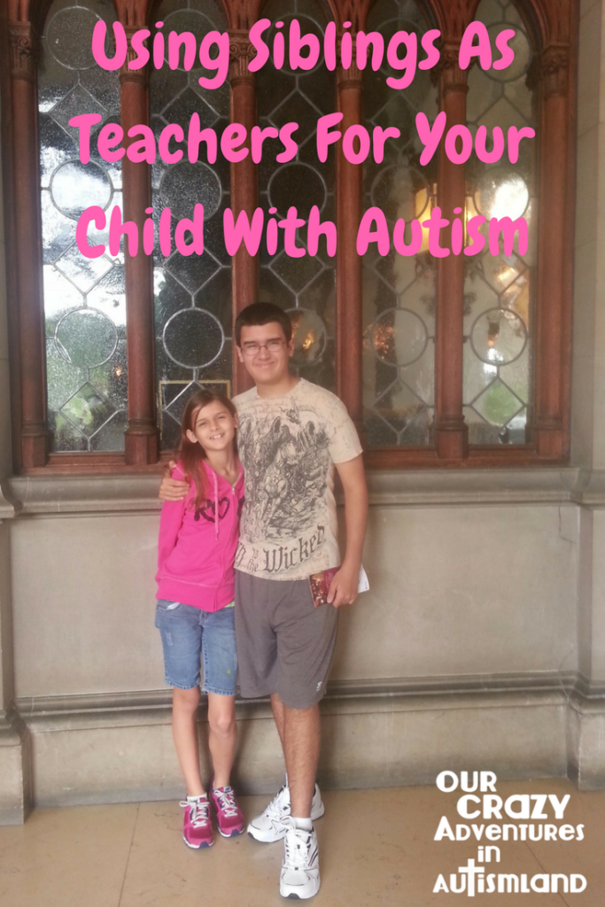 Using siblings as teachers for your child with autism looks at a way to get the siblings involved as therapists for your autism child. 